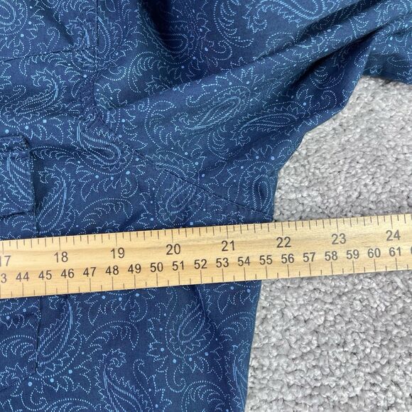 Wrangler Wrancher Shirt Men’s Medium Blue Paisley Pearl Snap Western Cowboy - Picture 8 of 10